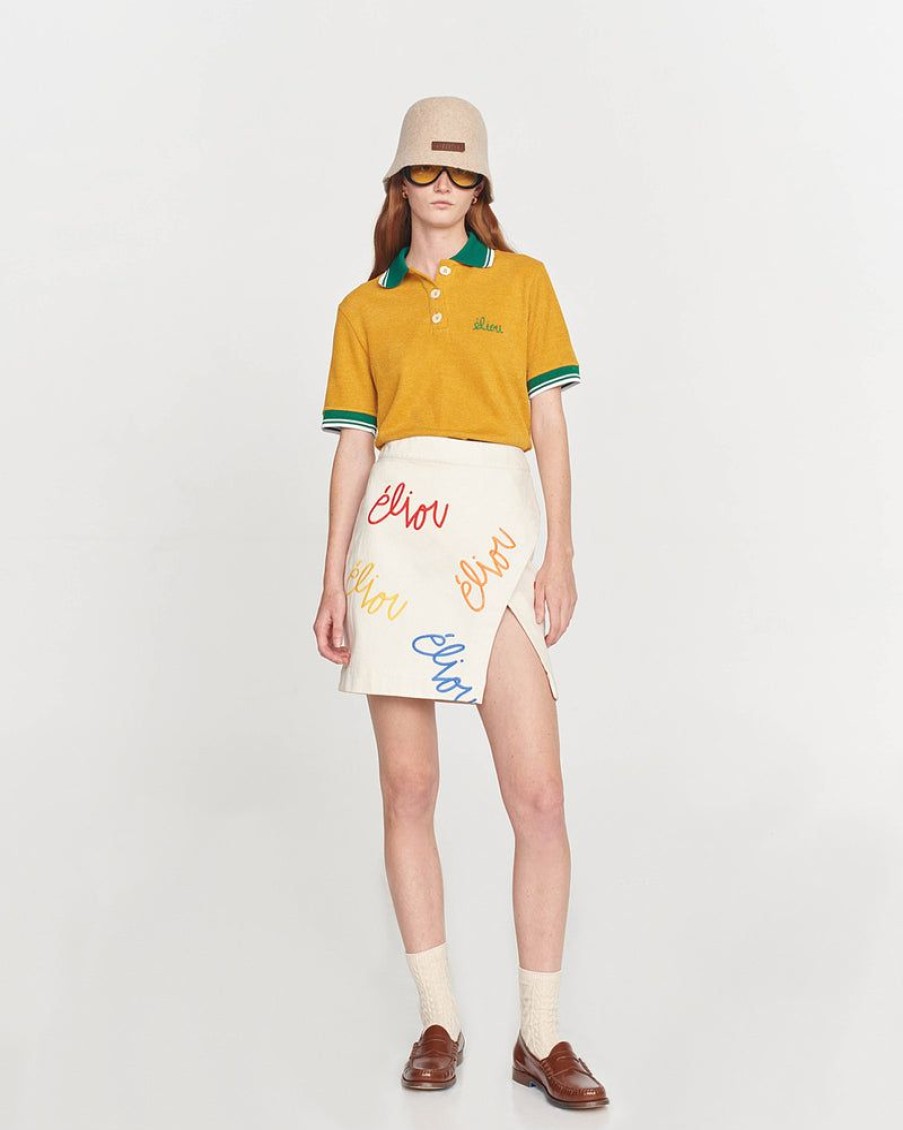 Woemn éliou Skirts | Embroidered Denim Skirt