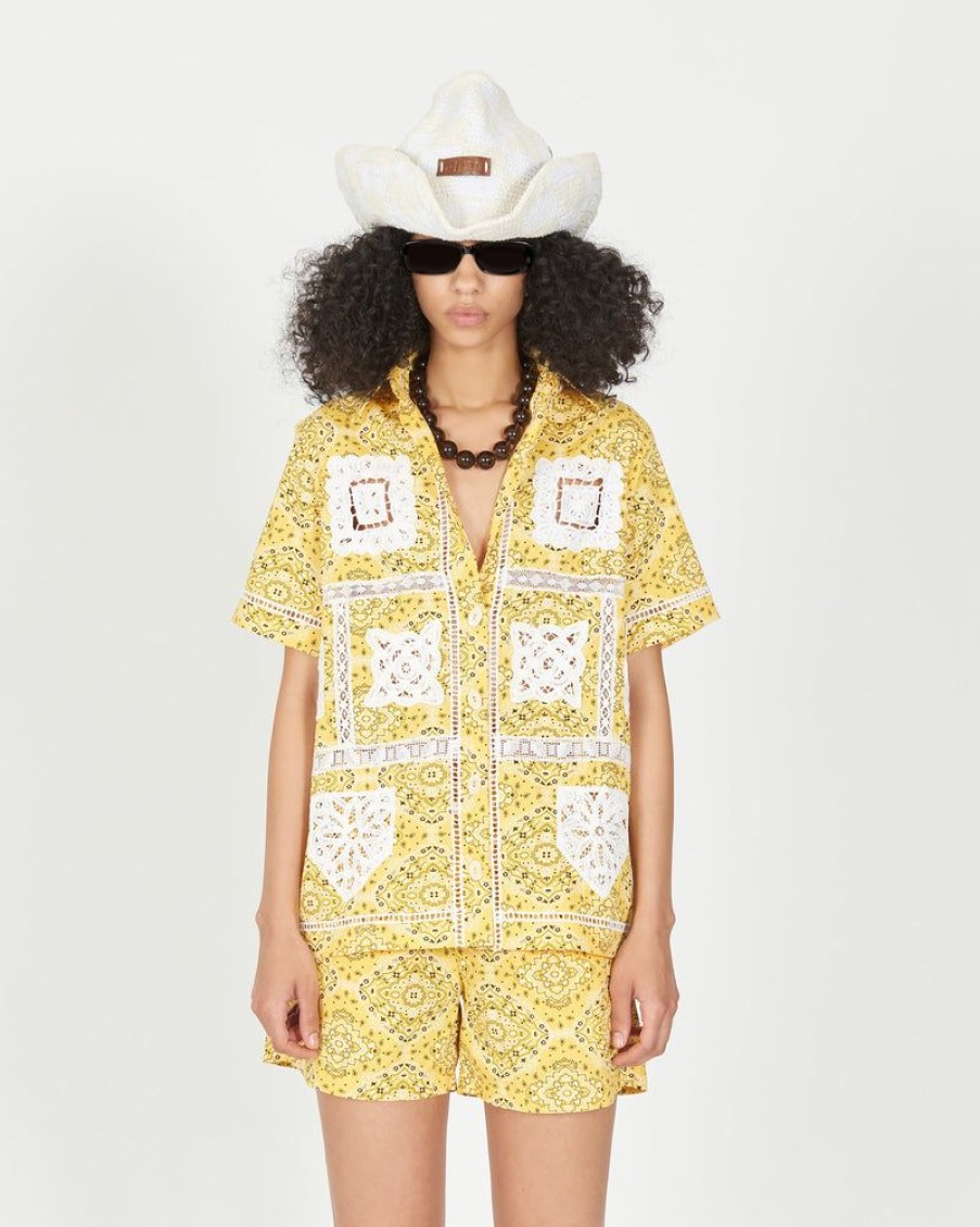 Woemn éliou Tops | Joao Patchwork Button-Down